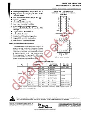 SN74HC259PWT datasheet  